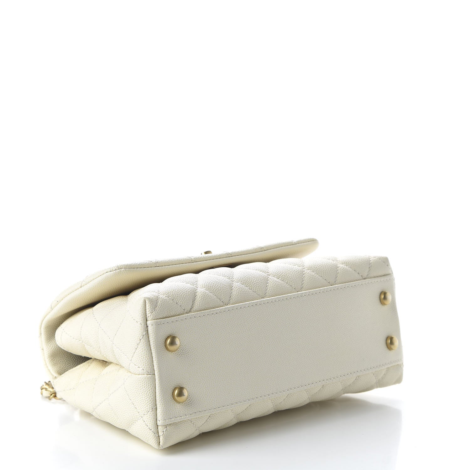 Chanel Caviar Lizard Quilted Mini Coco Handle Flap White 4 of 10