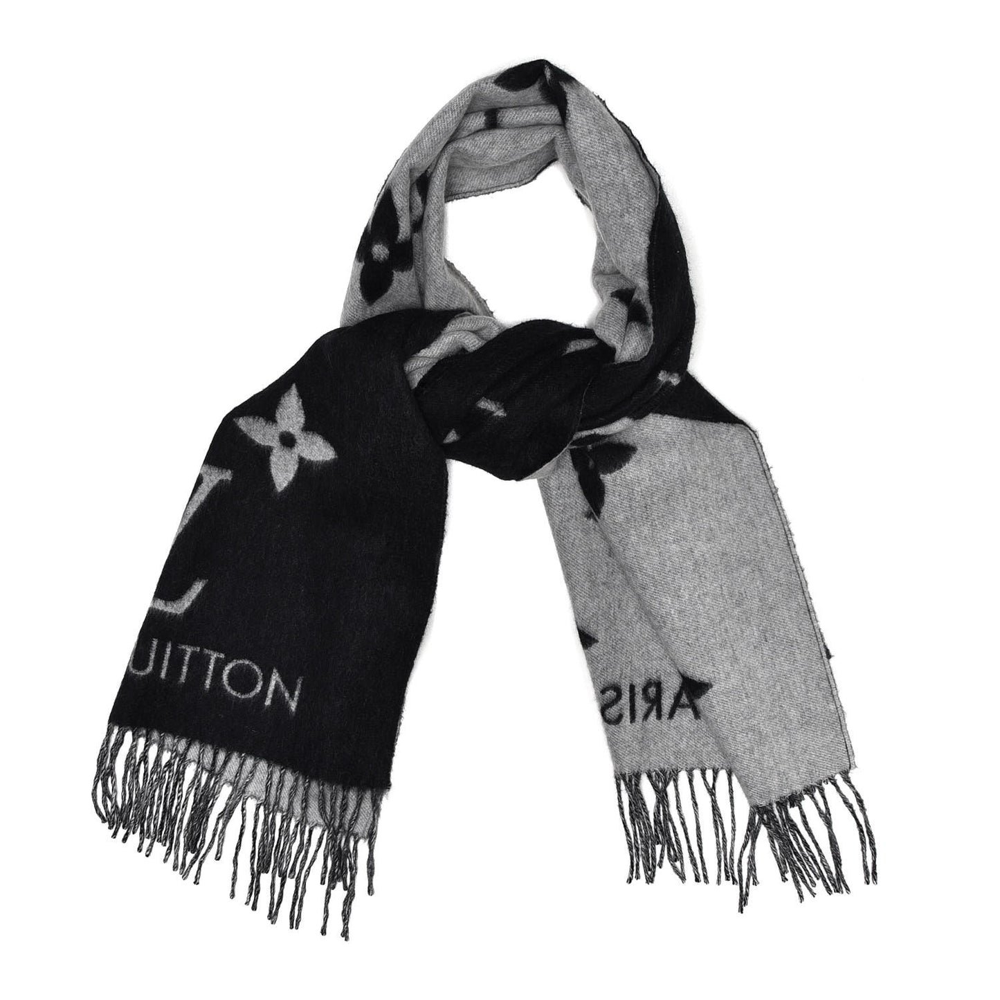 Cashmere Monogram Reykjavik Scarf Black