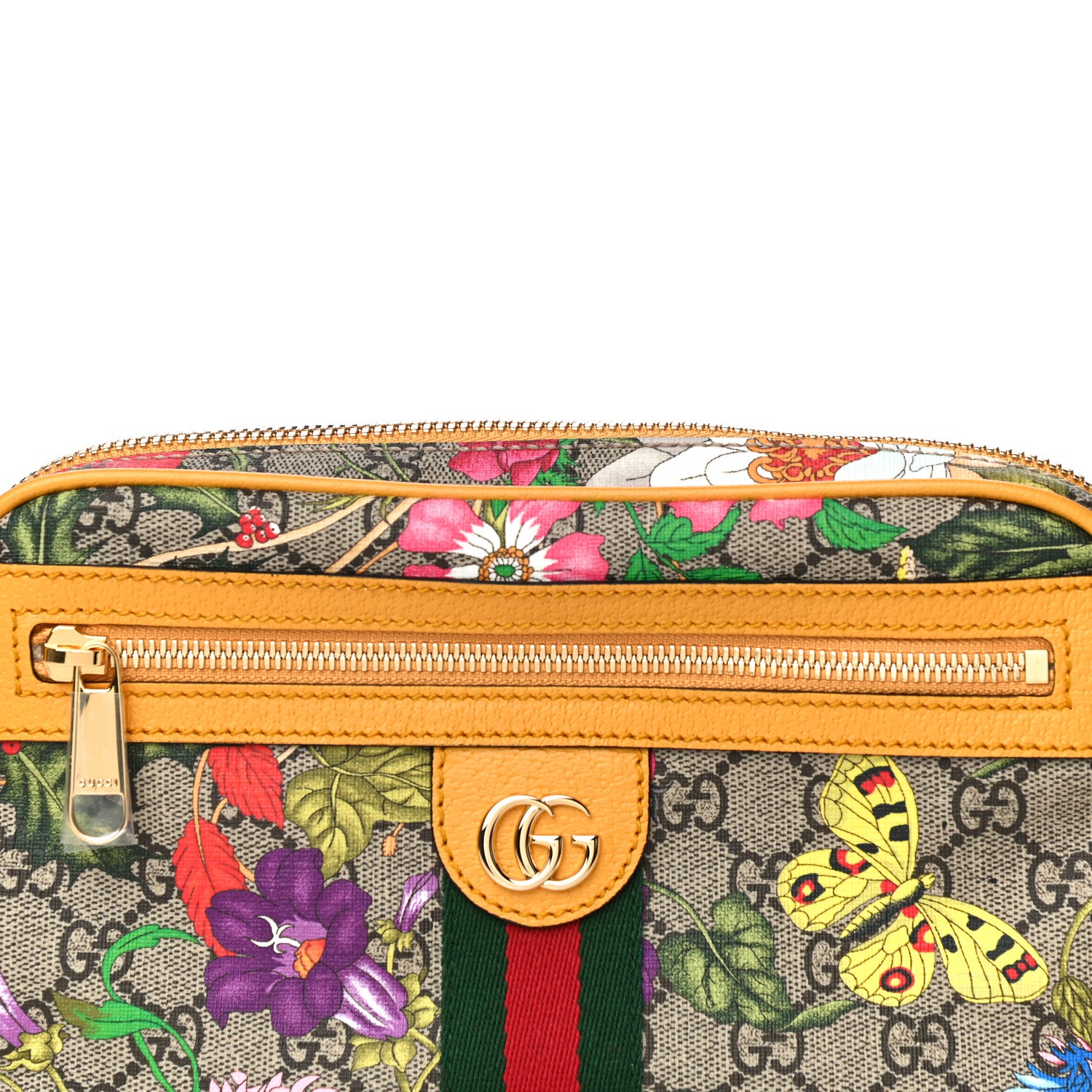 Gucci GG Supreme Monogram Flora Medium Ophidia Belt Bag Beige Multicolor Crop 9 of 11