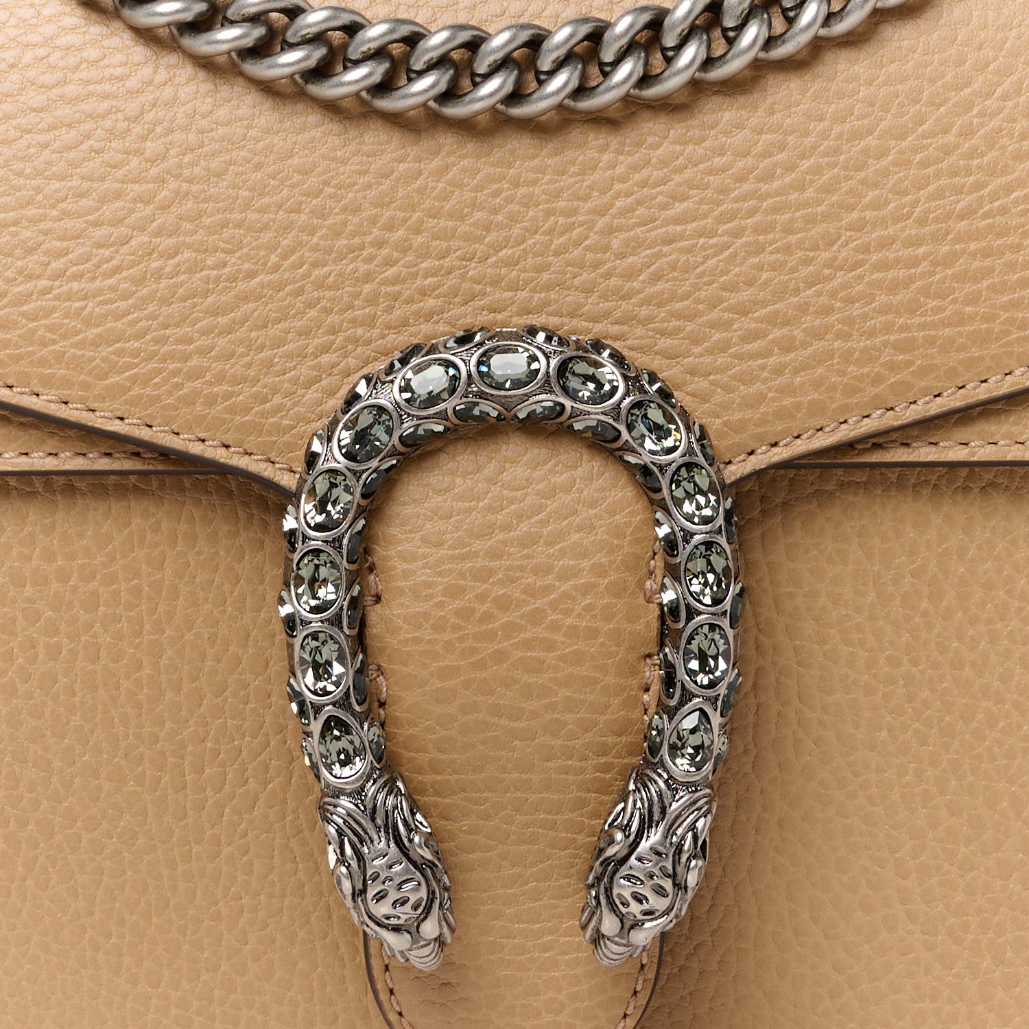 Gucci Dollar Calfskin Crystal Small Dionysus Shoulder Bag Natural Tan Black Diamond 10 of 12