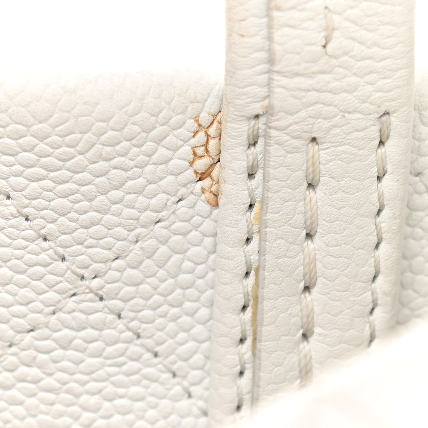 Grained Calfskin CC Pocket Tote White