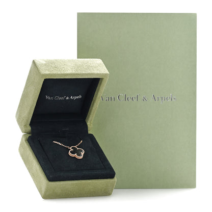 Van Cleef & Arpels 18K Rose Gold Gray Mother of Pearl Vintage Alhambra Pendant Necklace 5 of 5