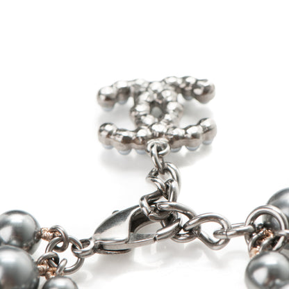 Chanel Pearl Bead CC Multistrand Bracelet Pearly Grey 4 of 5