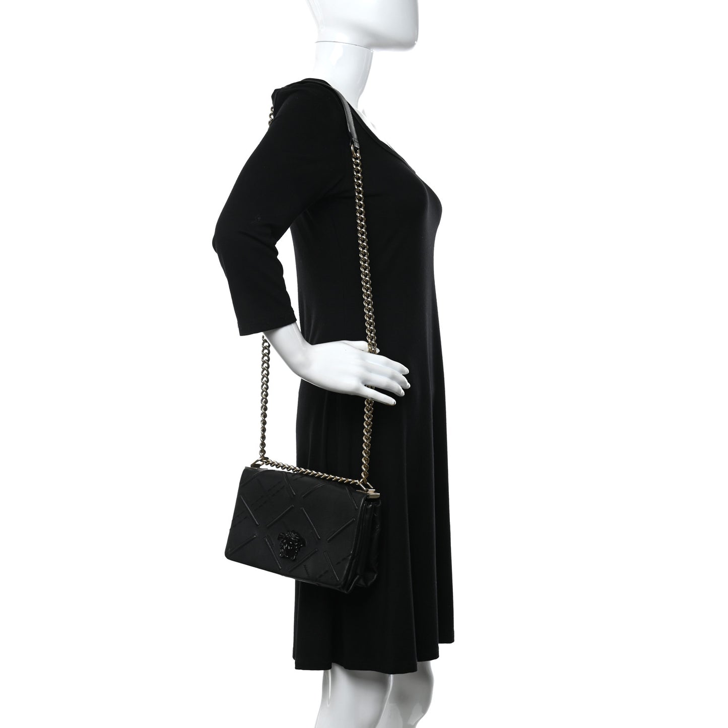 Nappa Palazzo Quilted Shoulder Bag Black