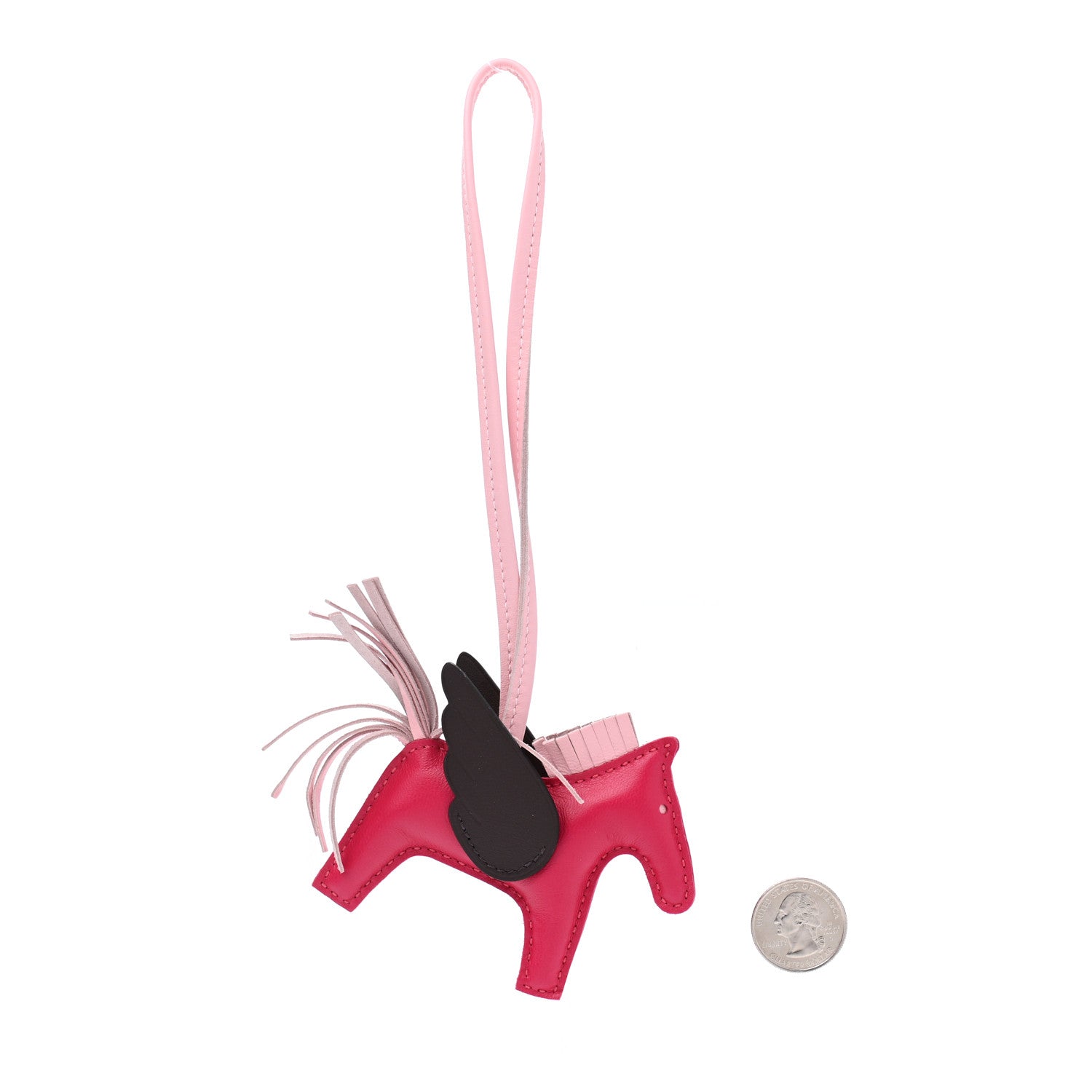 Hermes Milo Lambskin Grigri Rodeo Pegase Horse Bag Charm PM Framboise Rose Sakura Rouge Sellier 2 of 4