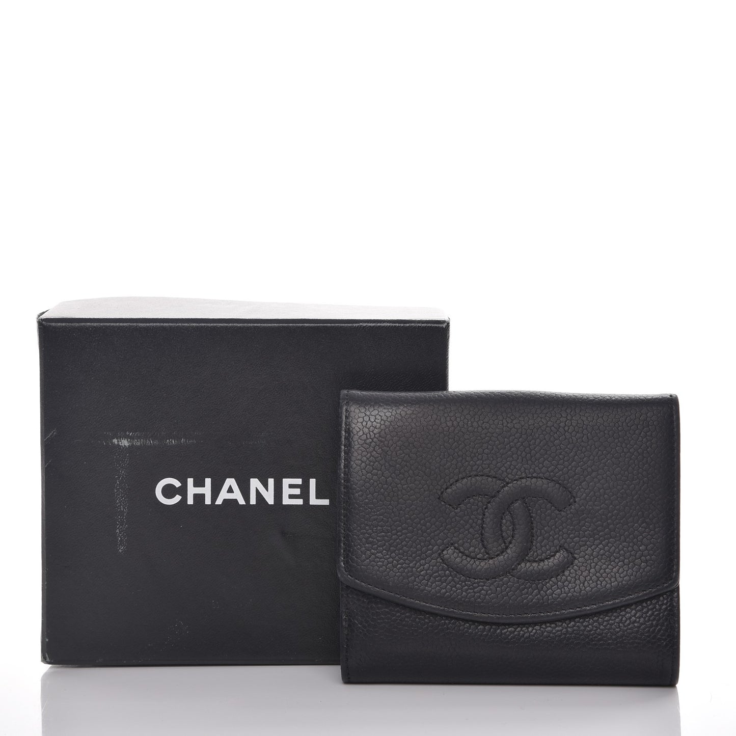 Caviar Timeless CC Compact French Wallet Black