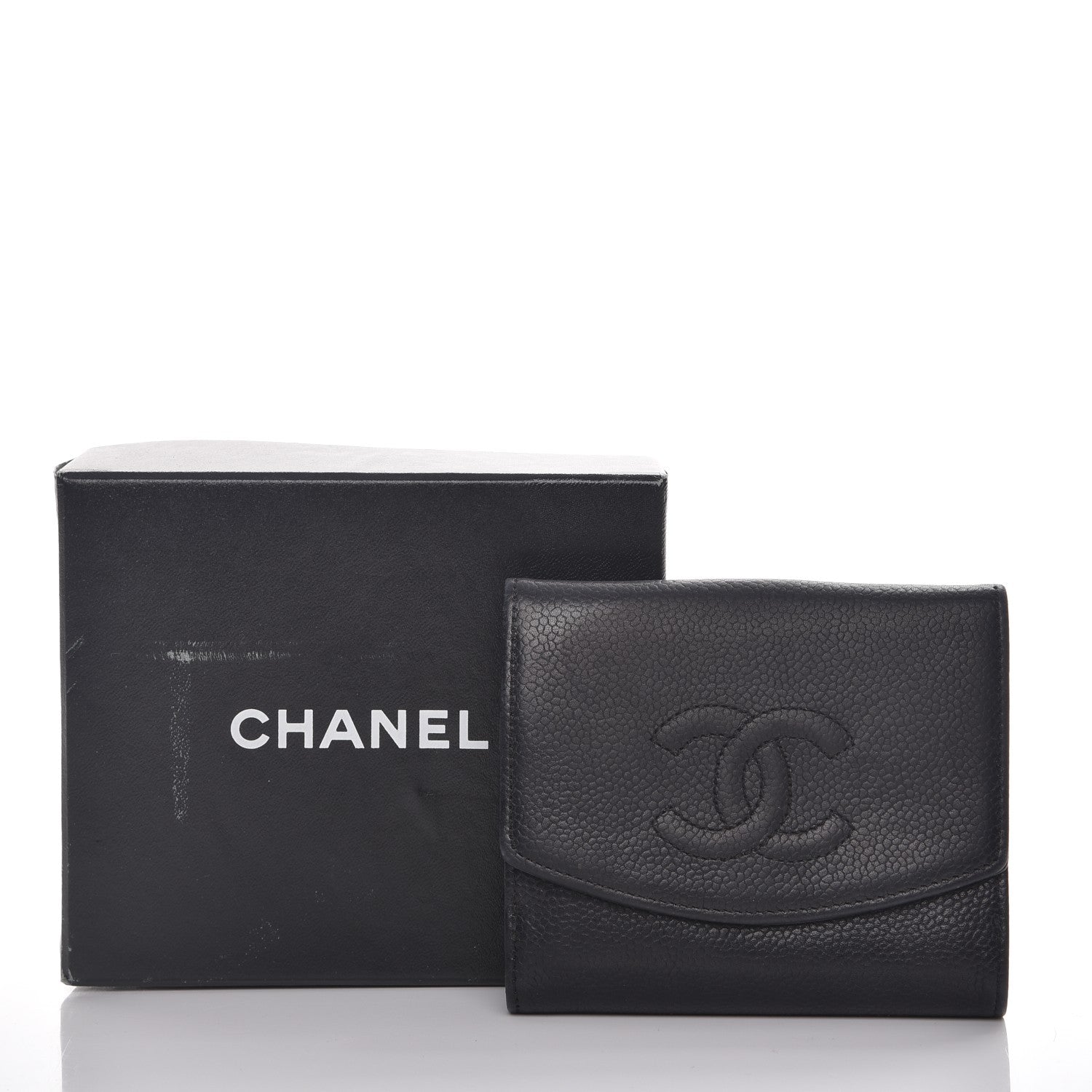 Chanel Caviar Timeless CC Compact French Wallet Black 10 of 10