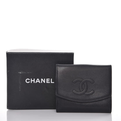 Chanel Caviar Timeless CC Compact French Wallet Black 10 of 10