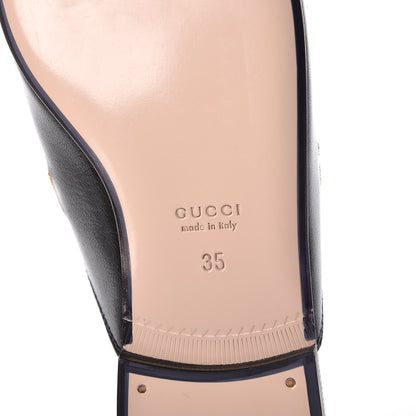 Gucci Goatskin Bee Star Embroidered Womens Princetown Slippers 35 Black 6 of 8