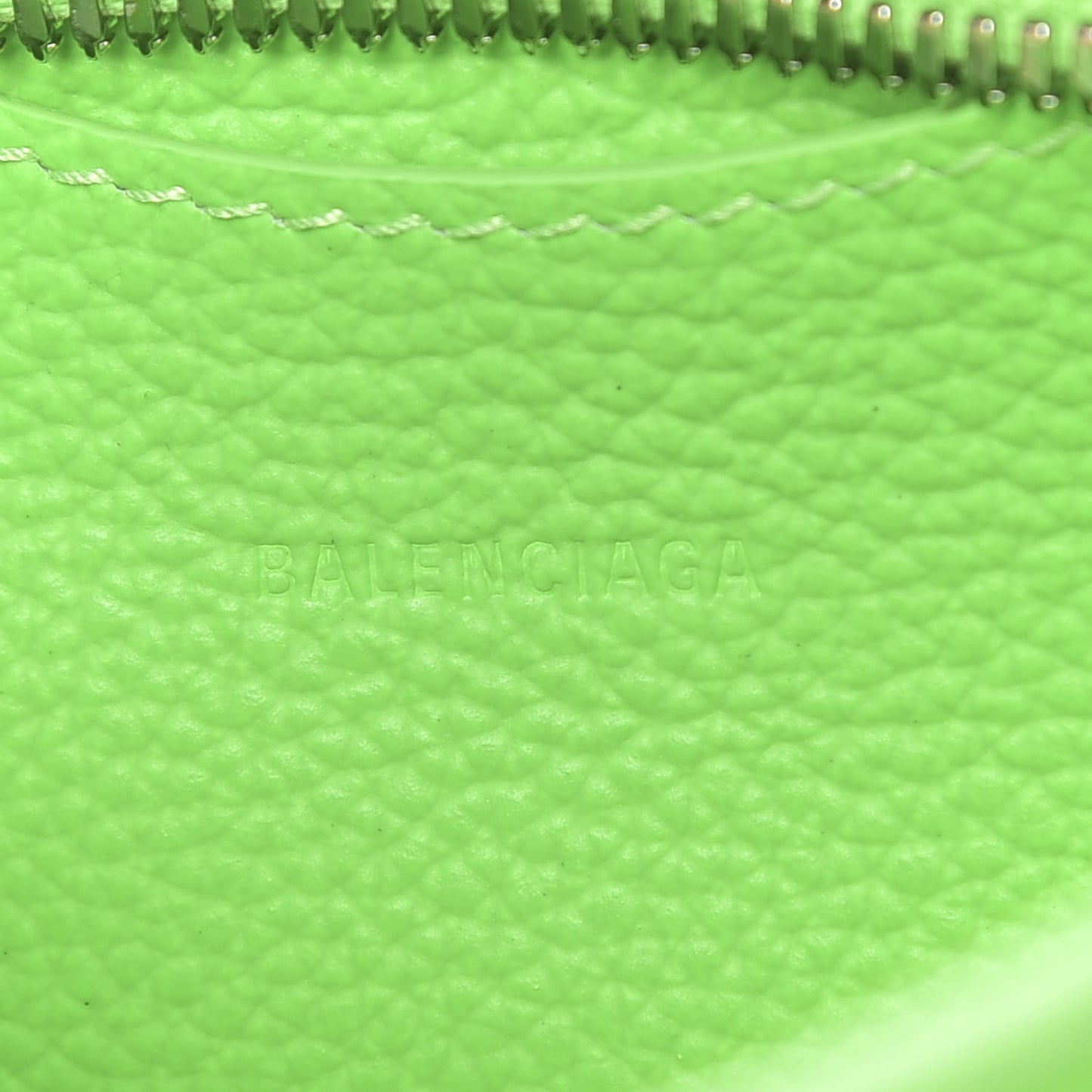 Grained Calfskin Neo Classic Silver Hardware Nano City Crossbody Fluo Green