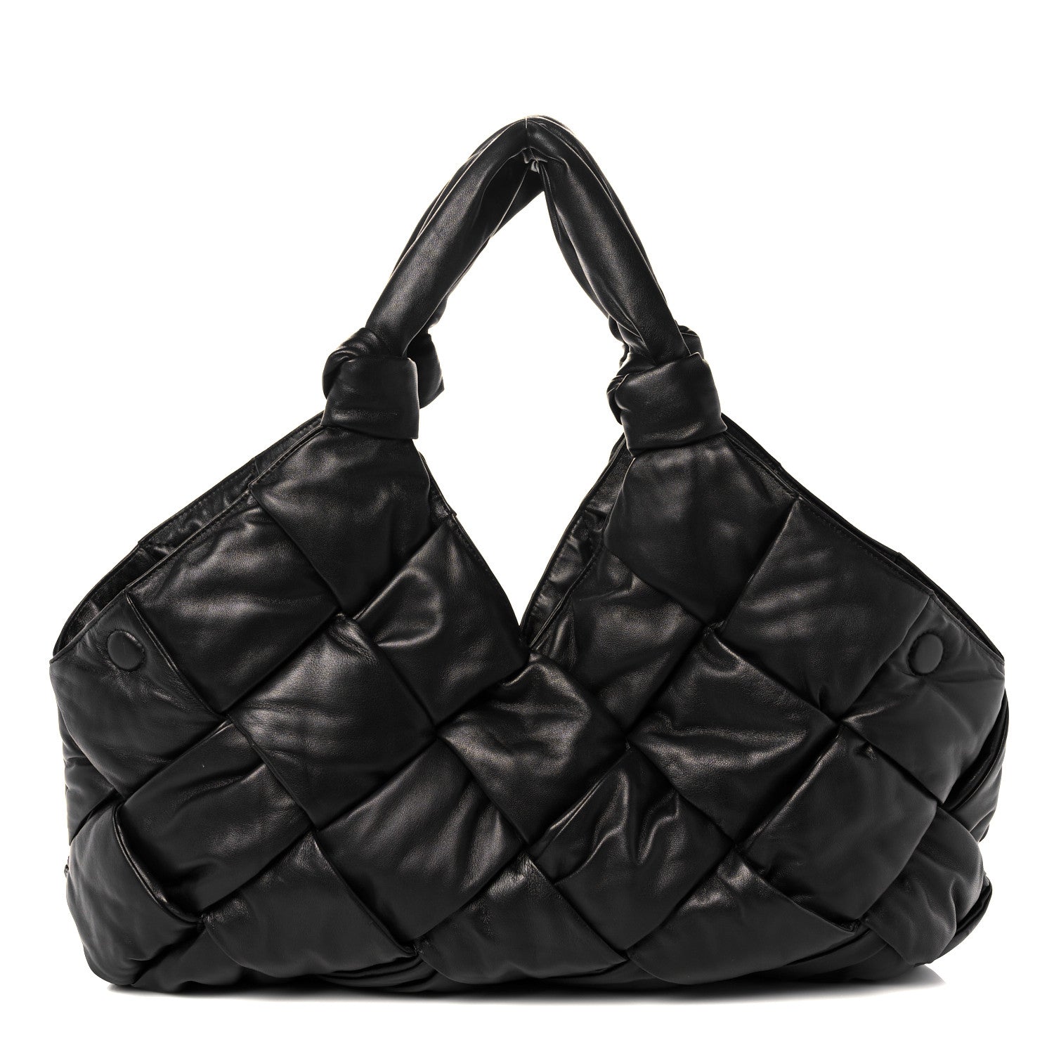 Bottega Veneta Nappa Intrecciato Maxi Padded Lock Large Shoulder Bag Black 1 of 8