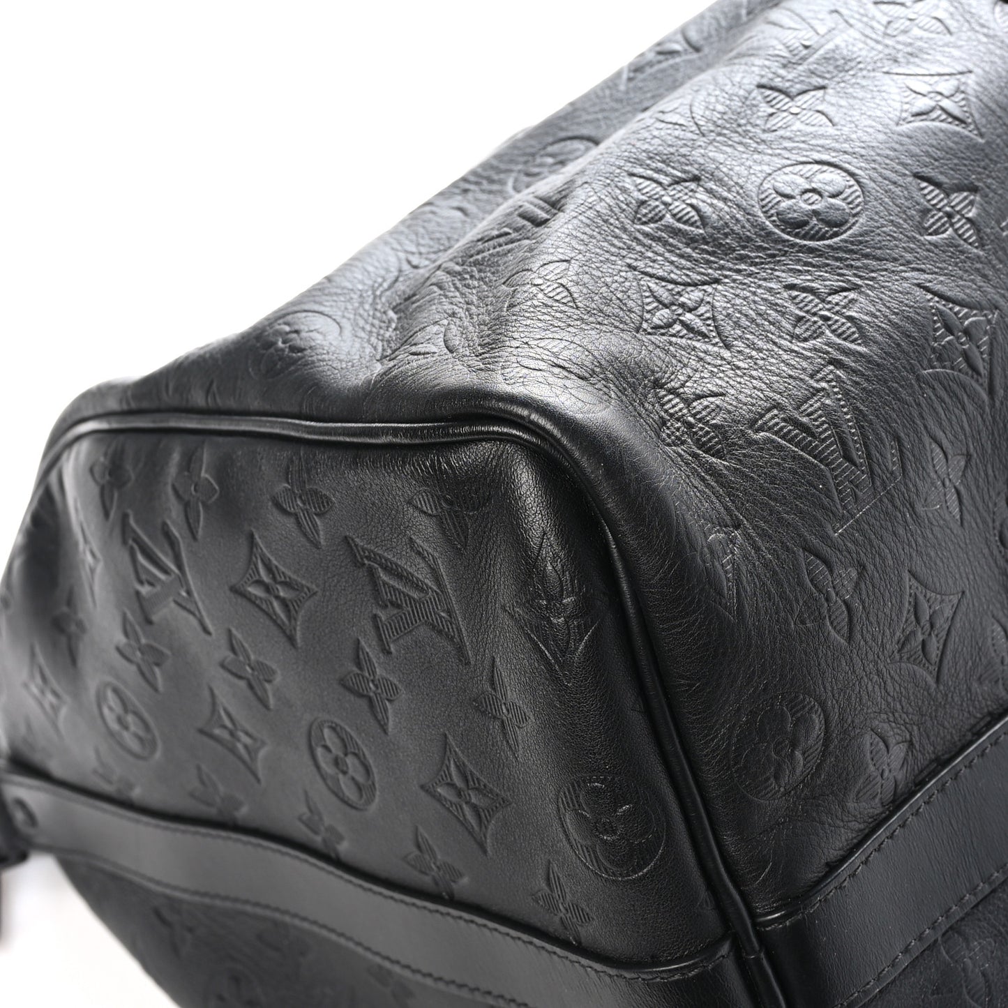 Calfskin Shadow Monogram Keepall Bandouliere 50 Black