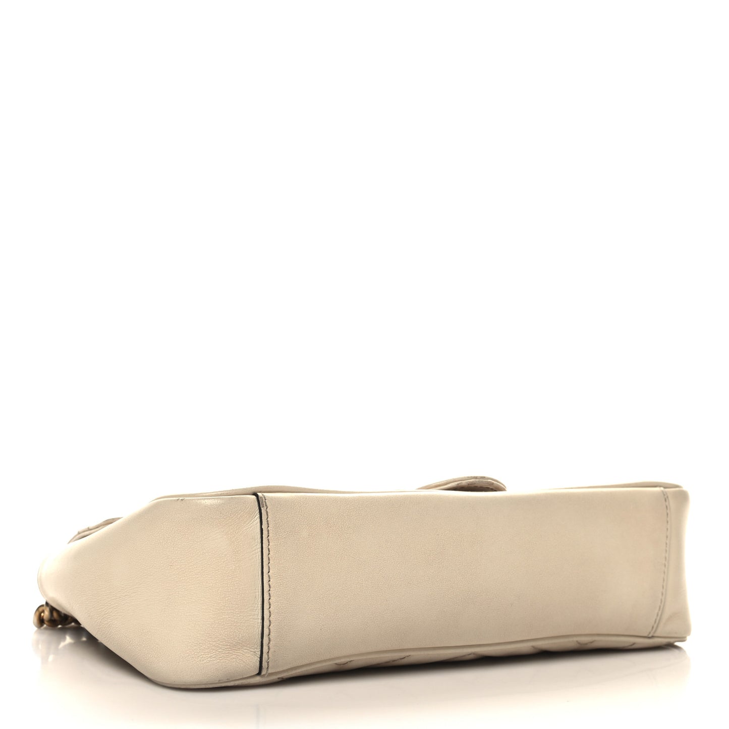 Calfskin Matelasse Small GG Marmont Shoulder Bag White