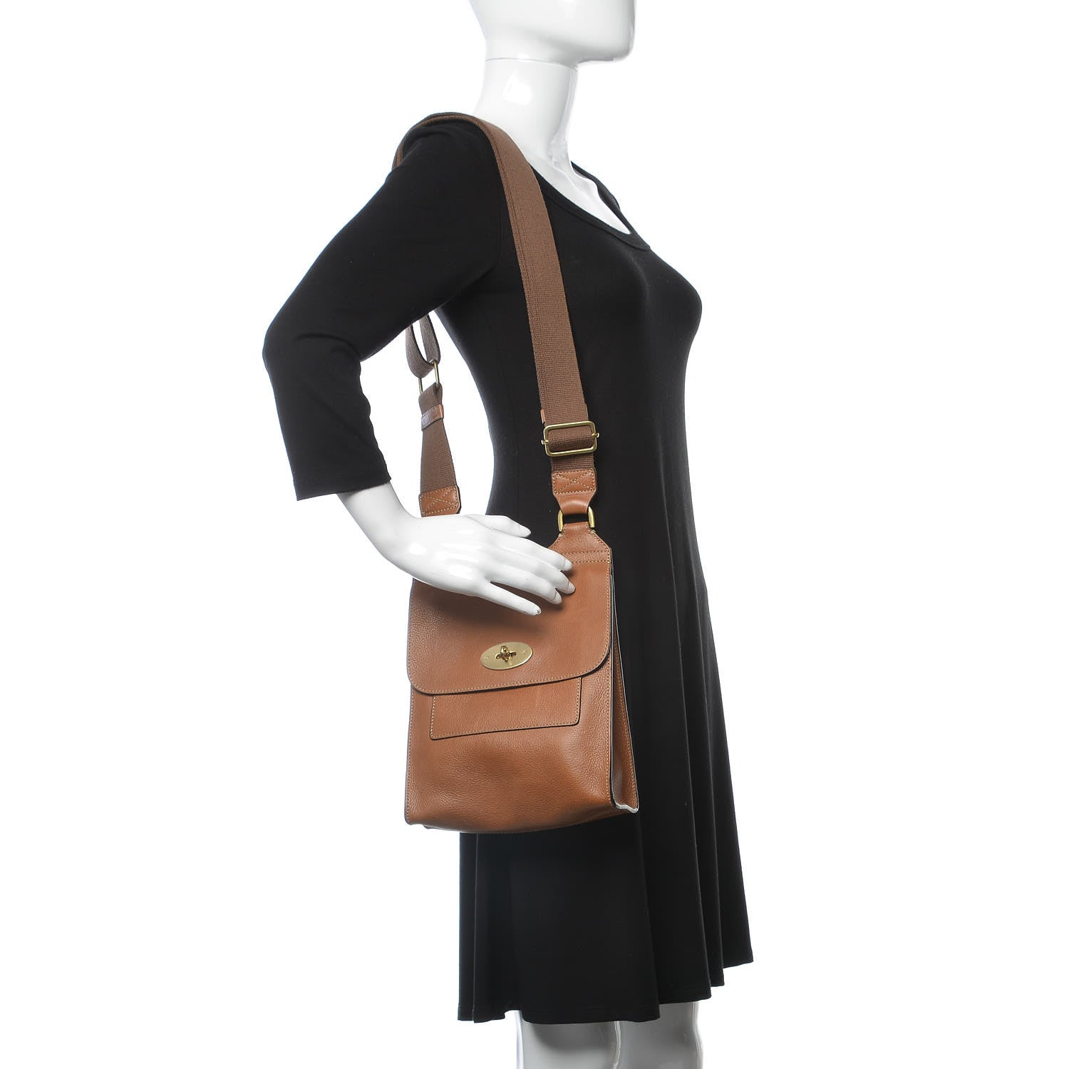 Mulberry Natural Grain Calfskin Antony Messenger Crossbody Oak 2 of 7
