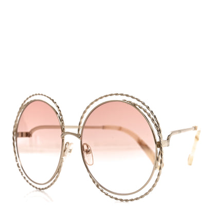 Chloe Metal Carlina Oversize Round Sunglasses CE114ST Gold 1 of 6
