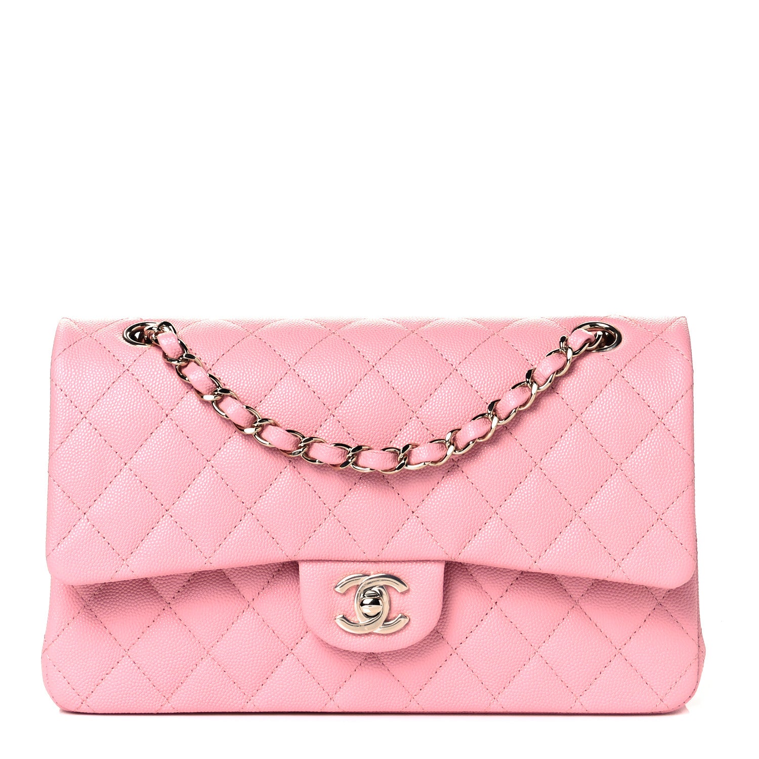 Chanel Caviar Quilted Medium Double Flap Pink 1 of 9