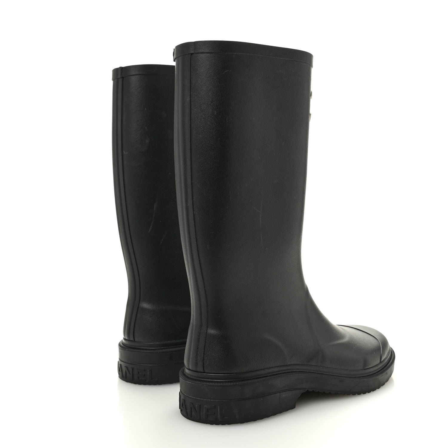 Chanel Caoutchouk CC High Boots 40 Black 5 of 9