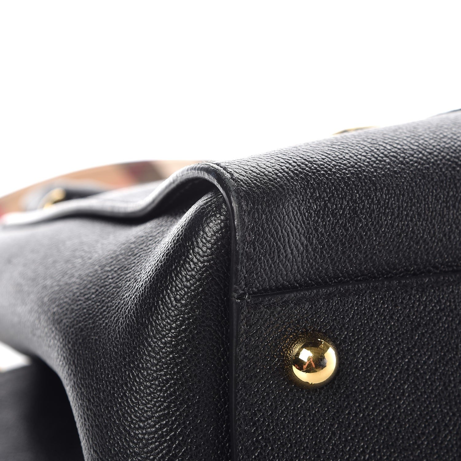 Burberry Soft Grain Calfskin Medium Buckle Tote Black 11 of 11