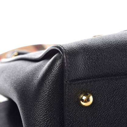 Burberry Soft Grain Calfskin Medium Buckle Tote Black 11 of 11