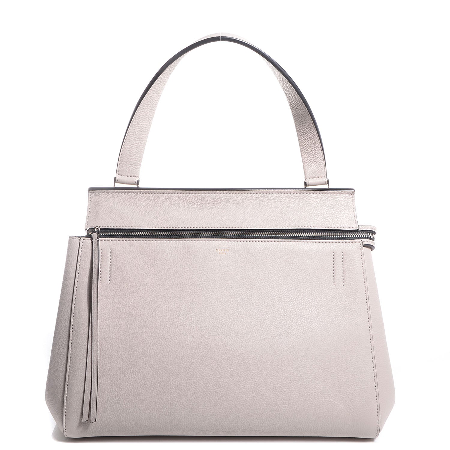 Celine Grained Calfskin Medium Edge Shoulder Bag Pearl Grey 1 of 9