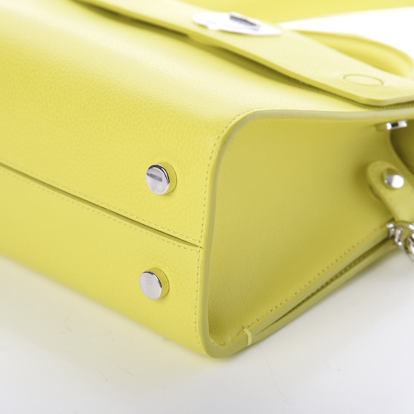 Grained Calfskin Mini Diorever Flap Yellow
