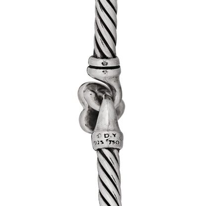 David Yurman Sterling Silver 18K Yellow Gold 3mm Cable Collectibles Heart Bracelet 3 of 4