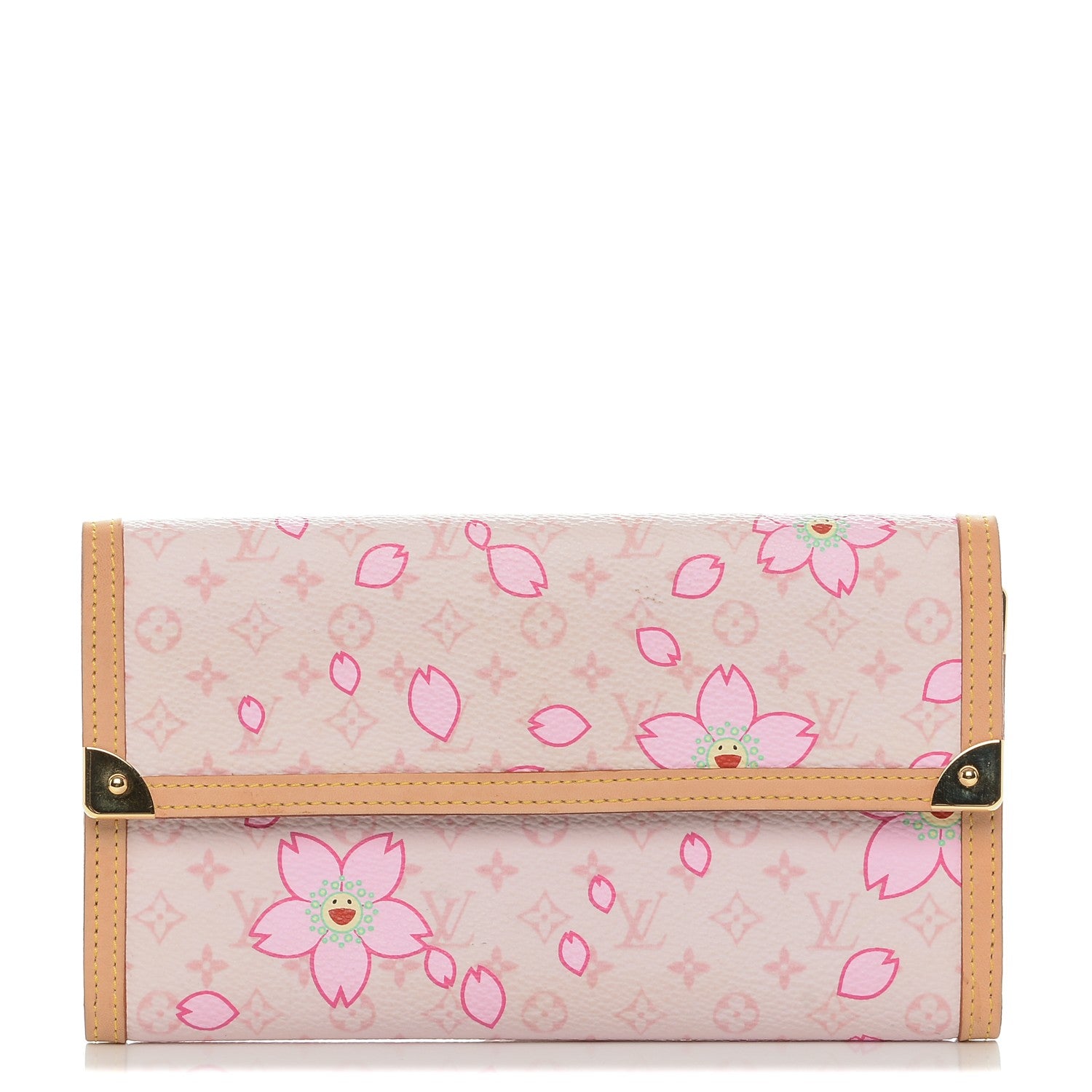 Louis Vuitton Monogram Cherry Blossom Porte Tresor International Wallet Pink 1 of 6
