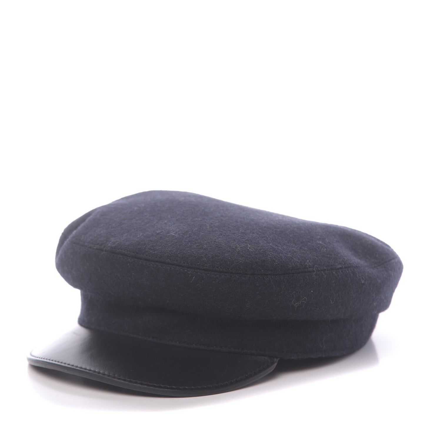Glossy Lambskin Wool Womens Vauban Cap 57 Marine Black
