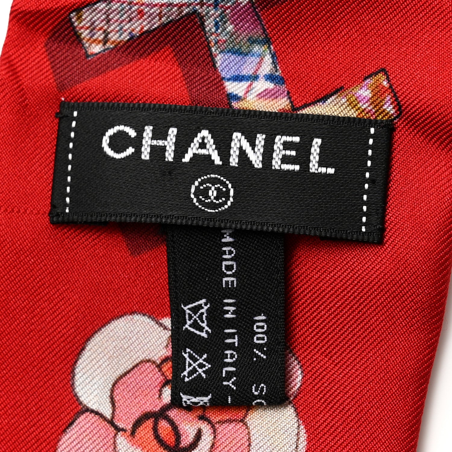 Chanel Silk Slim Bandeau Scarf Red 3 of 4