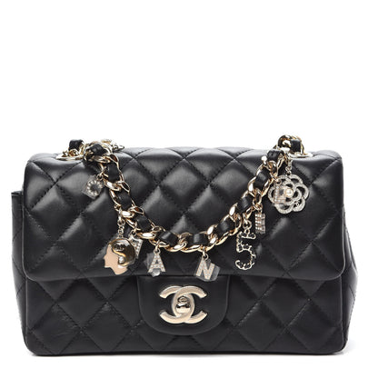 Chanel Lambskin Quilted Mini Coco Charms Rectangular Flap Black 1 of 11