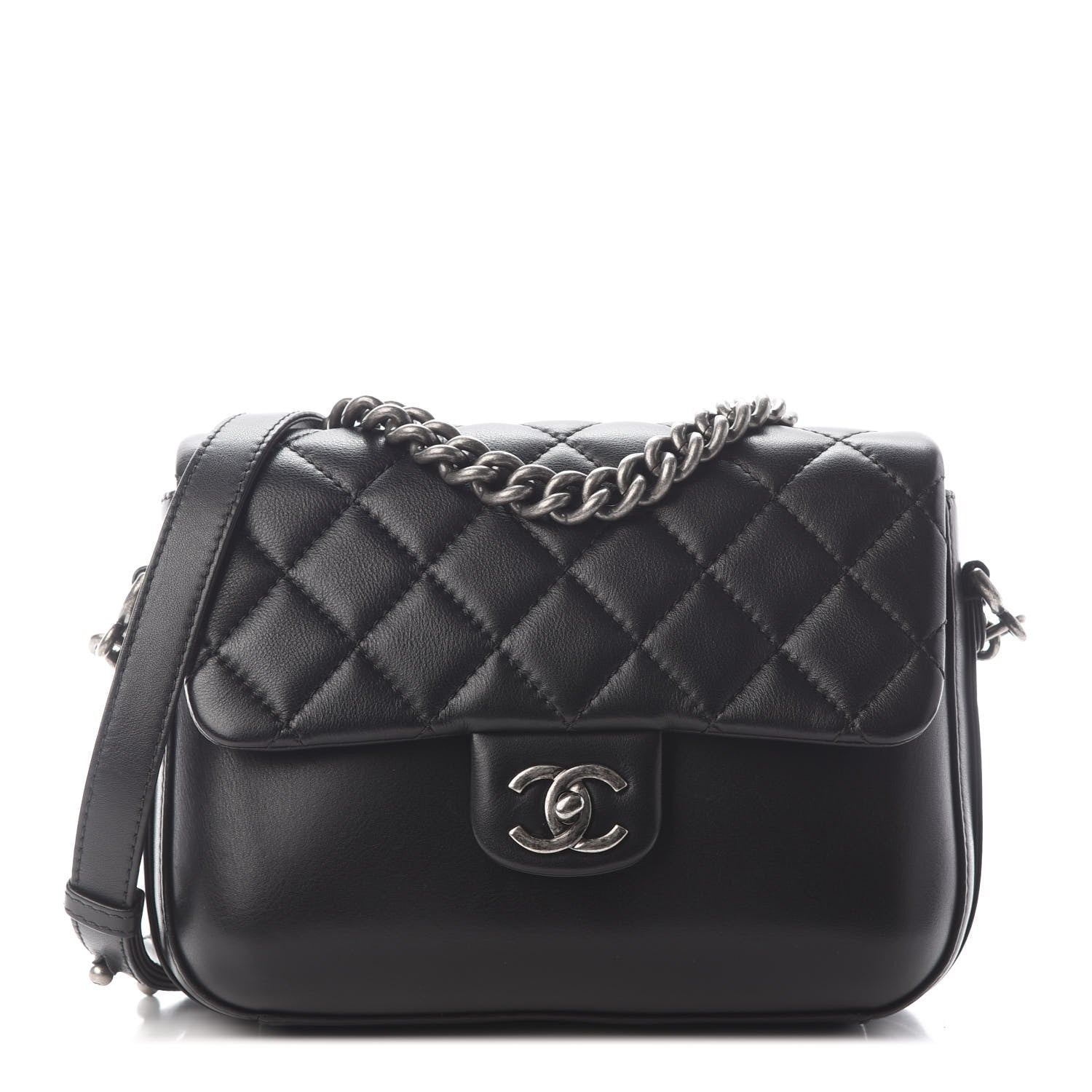 Chanel Calfskin Quilted Medium Rock My Shoulder Flap Black 1 of 8