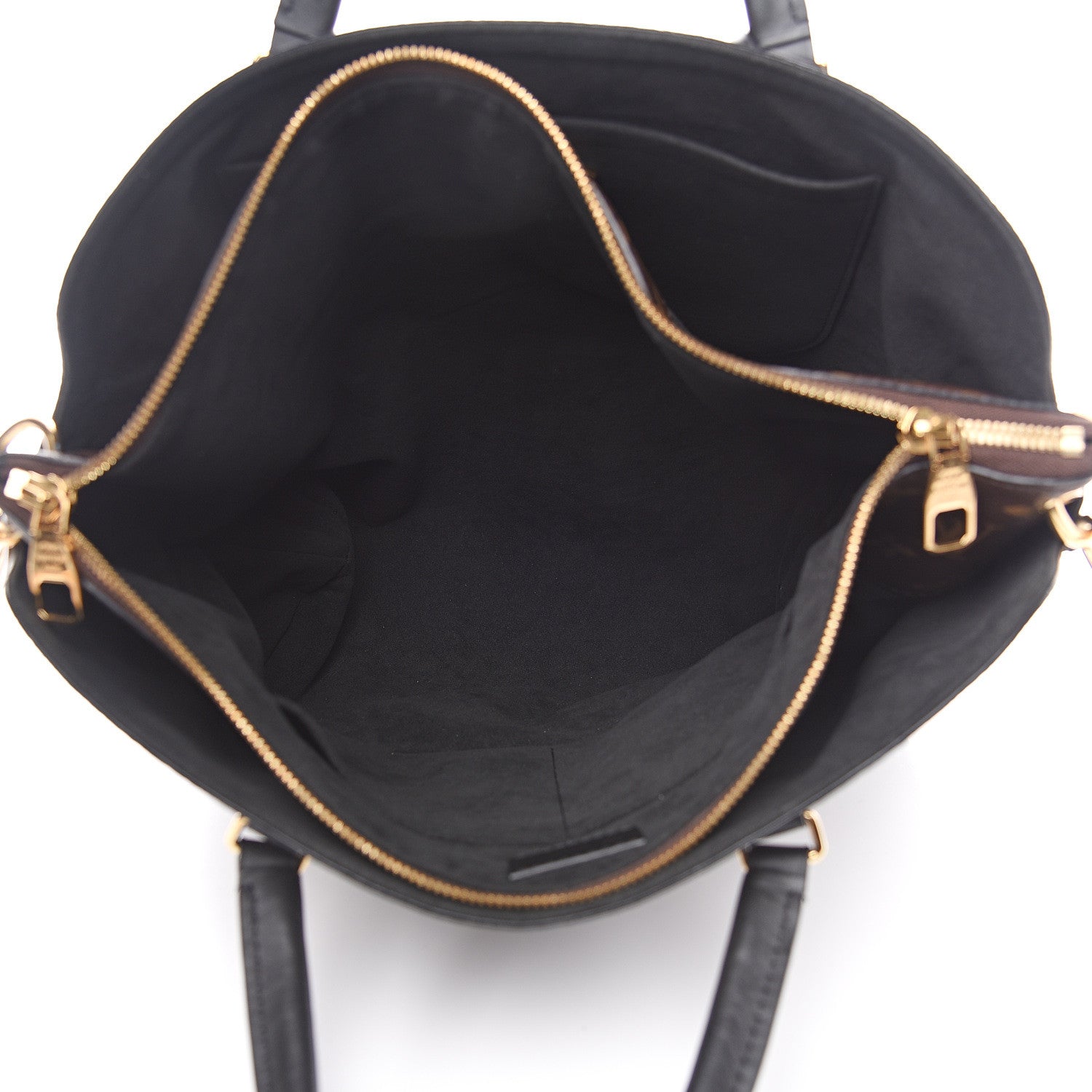 Louis Vuitton Monogram Flower Zipped Tote MM Black 4 of 7