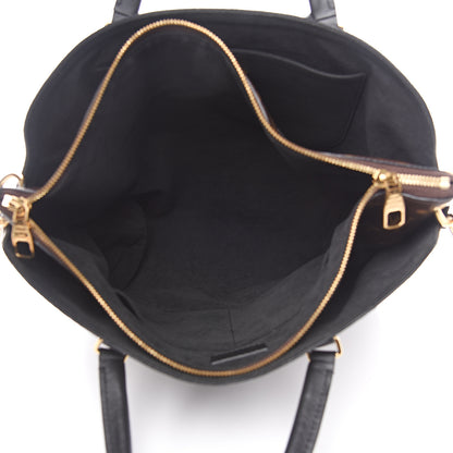Louis Vuitton Monogram Flower Zipped Tote MM Black 4 of 7