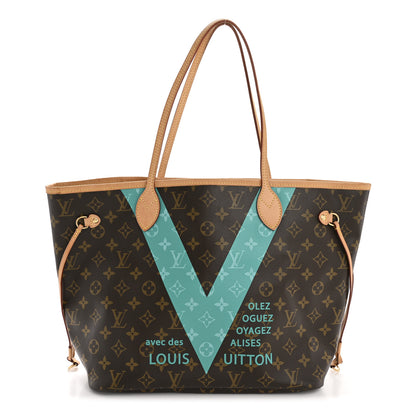 Louis Vuitton Monogram V Neverfull MM Turquoise 1 of 14