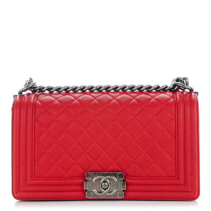 Chanel Caviar Quilted Medium Boy Flap Red 1 of 7