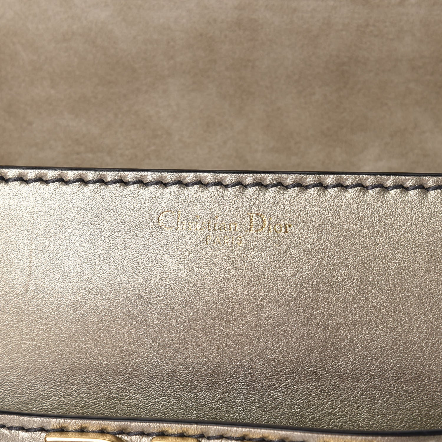Christian Dior Metallic Smooth Calfskin Dio(r)evolution Flap Clutch Gold 8 of 9