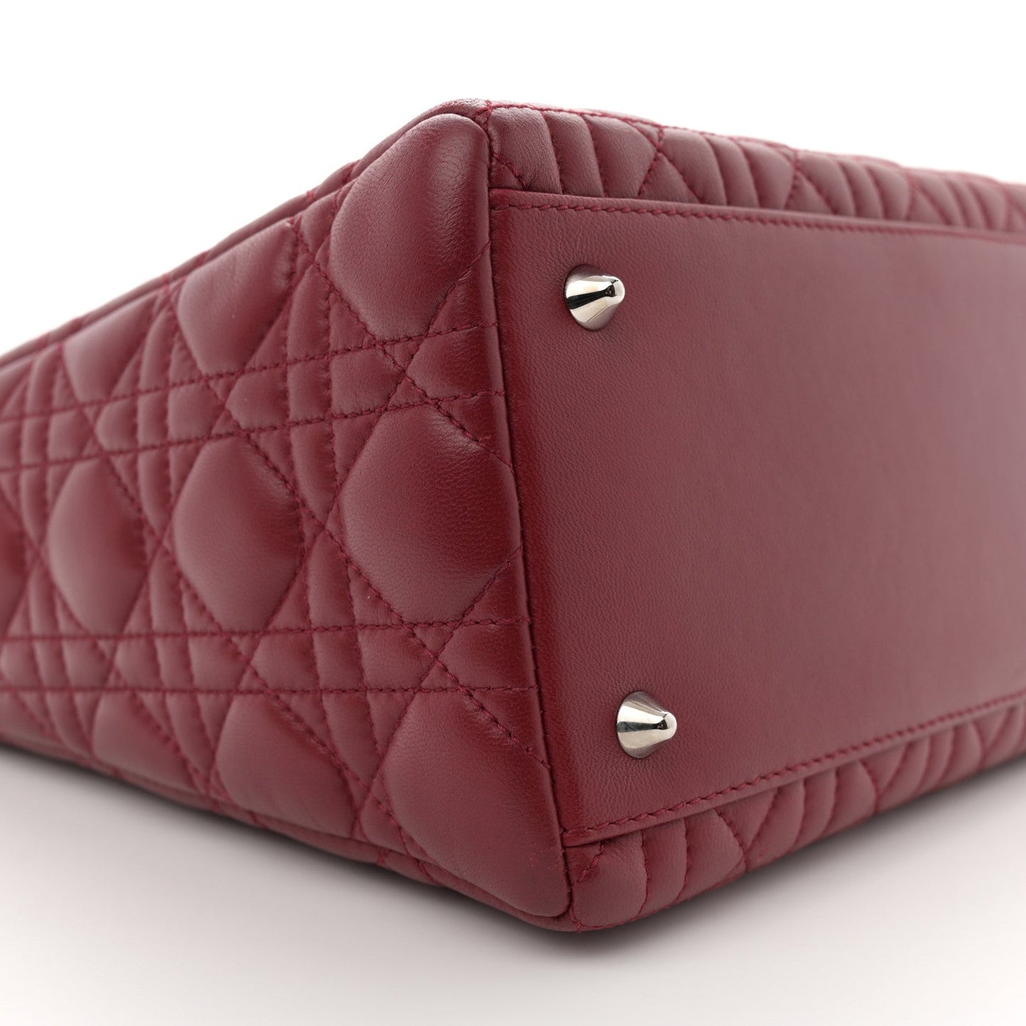 Lambskin Cannage Medium Lady Dior Dark Red