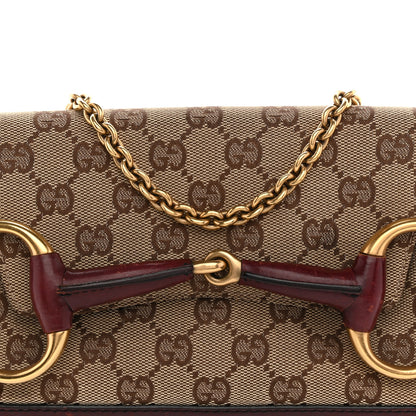Gucci Monogram Studded Small Horsebit Clutch Bordeaux 8 of 10