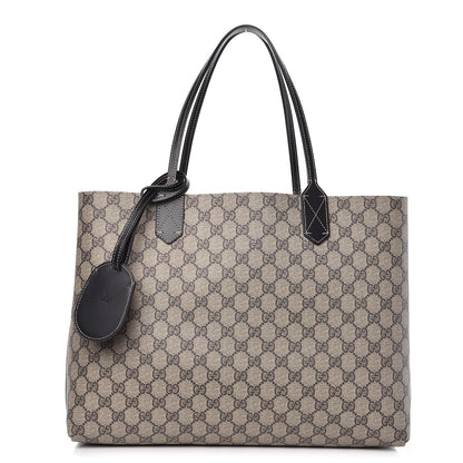 Gucci Calfskin GG Supreme Monogram Medium Reversible Tote Black 1 of 9