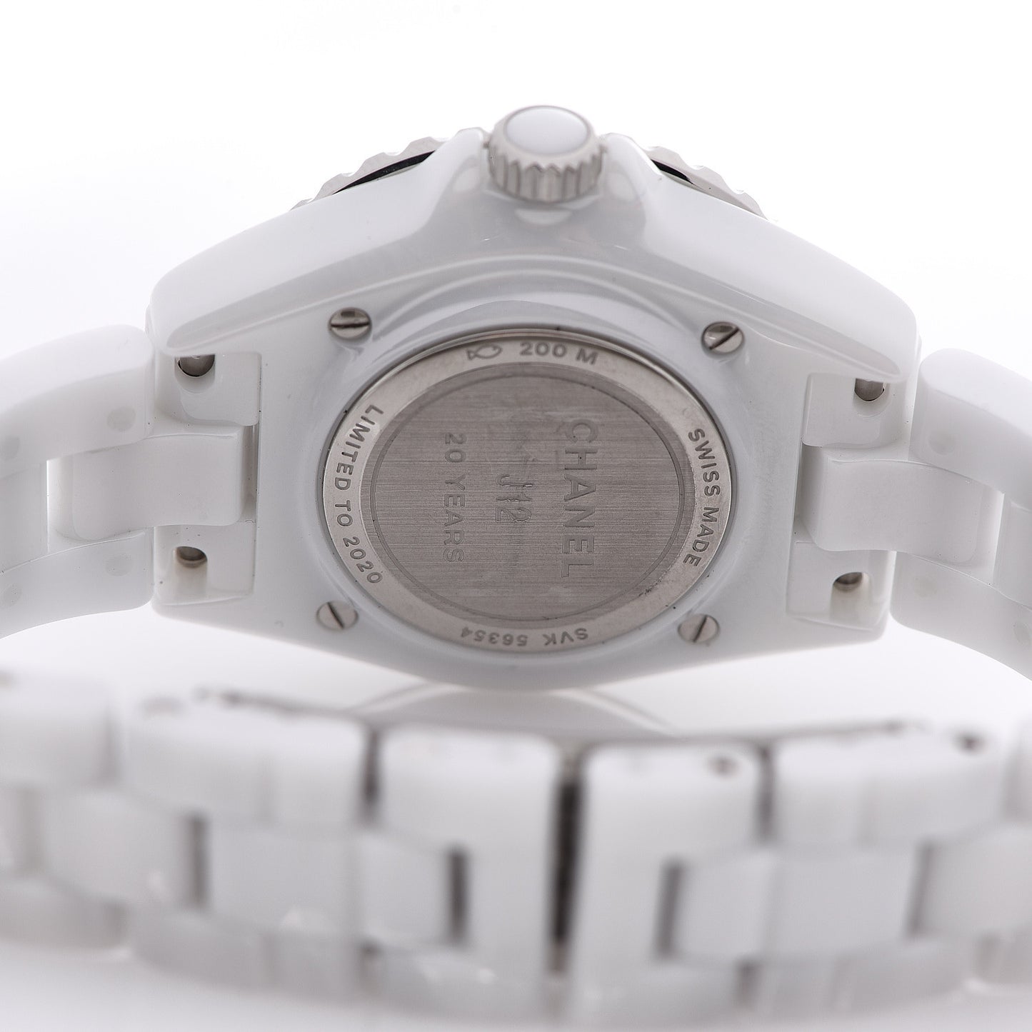 Stainless Steel Ceramic Diamond 33mm J12 Limited Edition Quartz Watch White
