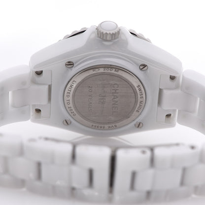 Chanel Stainless Steel Ceramic Diamond 33mm J12 Limited Edition Quartz Watch White 4 of 5