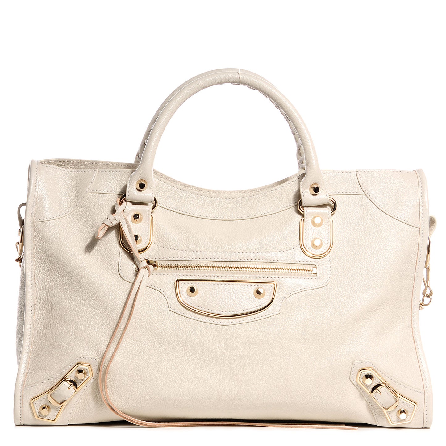 Chevre Gold Metallic Edge Hardware City Cream