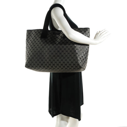 Gucci Metallic Monogram Canvas Tote Black 2 of 7