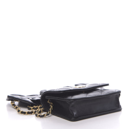 Chanel Lambskin Quilted Romance Clutch With Chain Black 4 of 12