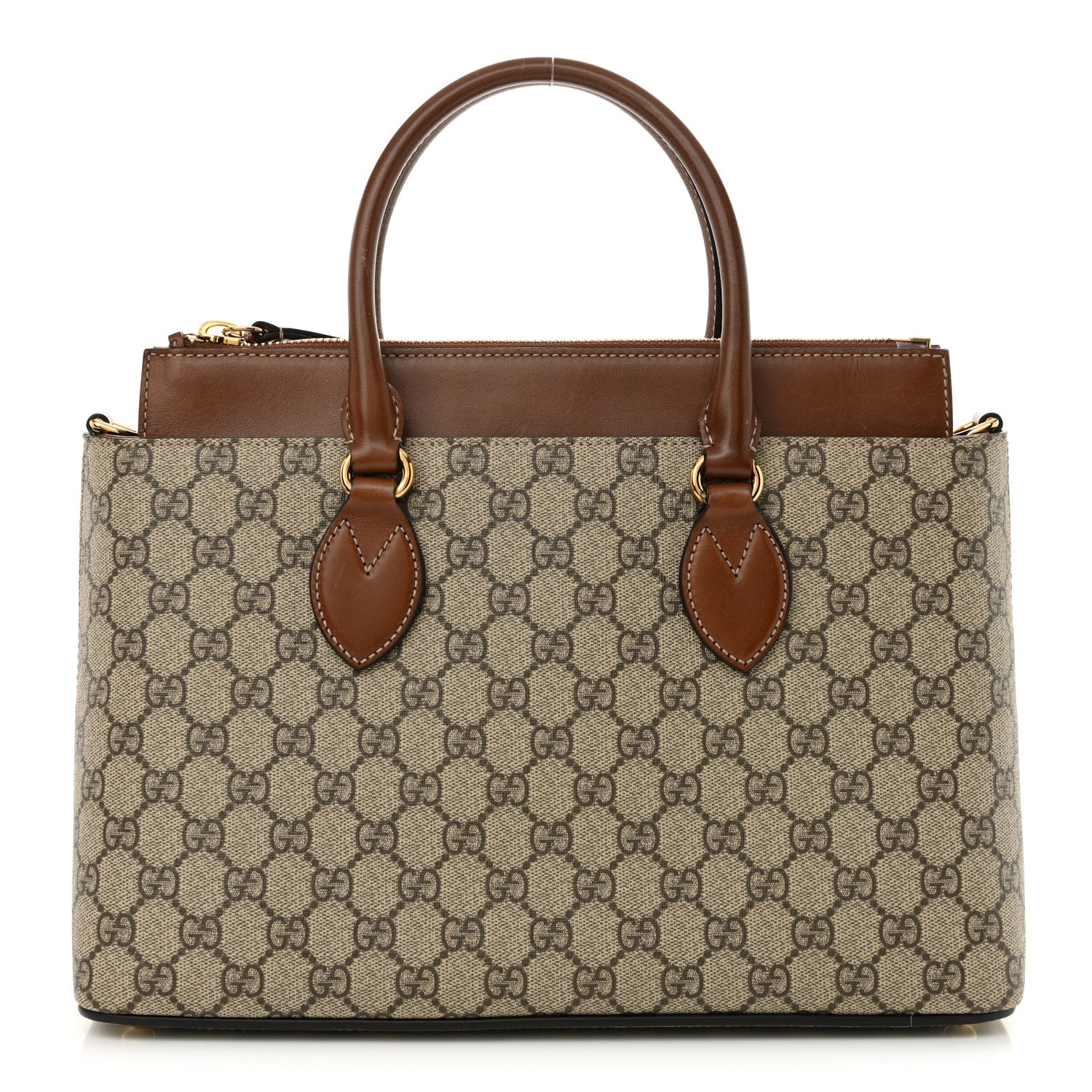 Gucci GG Supreme Monogram Small Zip Top Tote Beige Tuscany 1 of 17