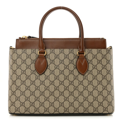 Gucci GG Supreme Monogram Small Zip Top Tote Beige Tuscany 1 of 17