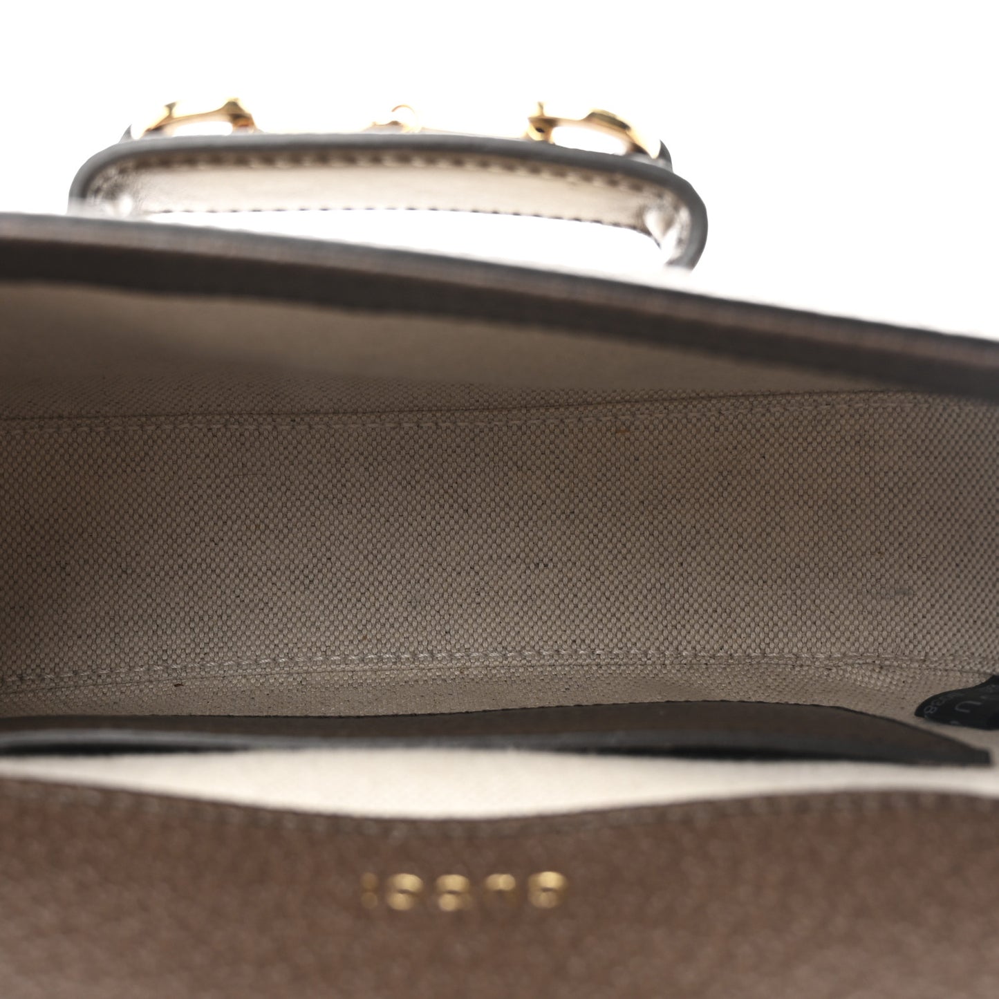 Monogram Jumbo GG Textured Dollar Calfskin Web Mini Horsebit 1955 Shoulder Bag Camel Ebony New Acero