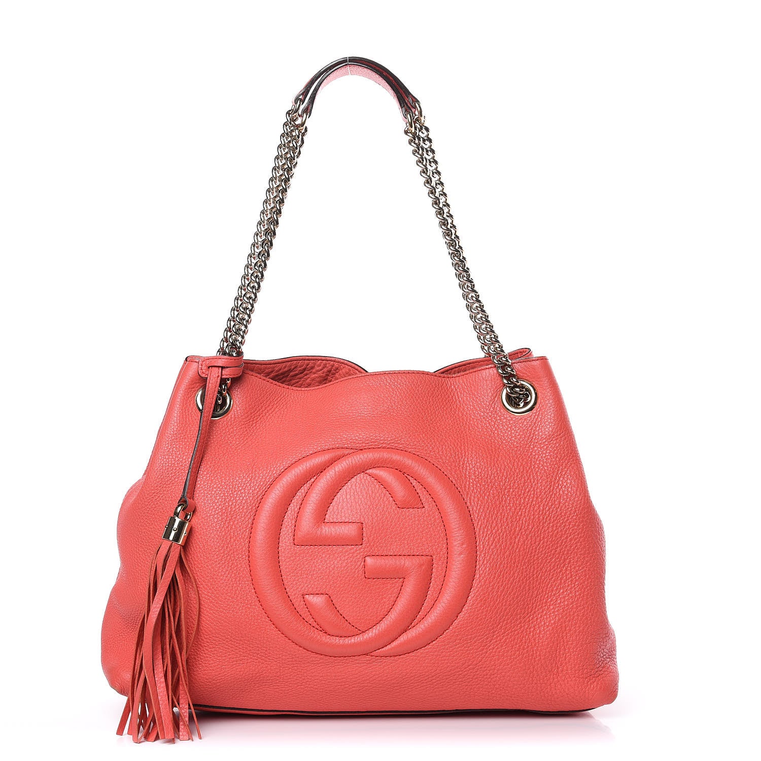 Gucci Pebbled Calfskin Medium Soho Chain Shoulder Bag Begonia Pink 1 of 13