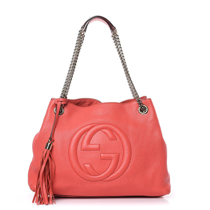 Gucci Pebbled Calfskin Medium Soho Chain Shoulder Bag Begonia Pink 1 of 13