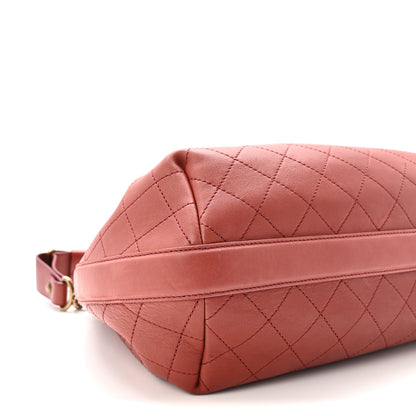 Chanel Calfskin Stitched Large Drawstring CC Bag Burgundy 9 of 10